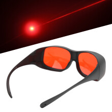 Lunettes de sécurité laser 532 nm Lentille rouge Cadre PC noir