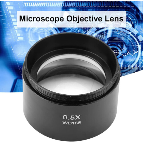 Stereoscopic Microscope Objective Lens 0.5X Auxiliary Objective Lens 48mm Mounting Thread 1.9 Inch Mounting Thread 1