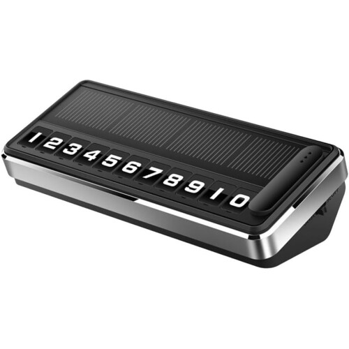 LED SolarPowered Temporary Parking Sign With Rotating Digits For Privacy AutoOn No Battery Replacement Needed Silver 1