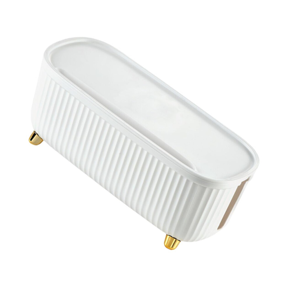 Abs Cable Management Box For Power Strips With Lid, Cord Organizer For Tidy Wire Storage, White 9347817817409