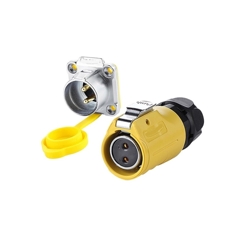 Aviation Plug Socket 2Pin Ip68 Yellow Flange Reverse Installation Ul 5V 9347817818208