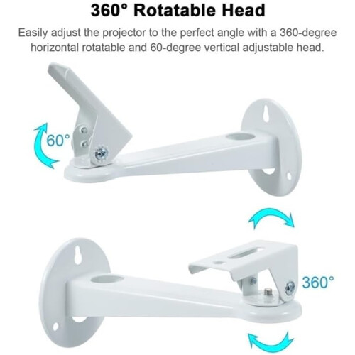Projector Stand Angle Adjustable Wall Mount Bracket For Mini Projector Max Load 3.3 Pounds 1