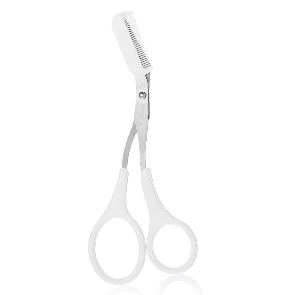 Dual Function Eyebrow Scissors with Comb, Smooth Operation Trimming Tool for Eyebrow Eyelash Extensions, Professional Grooming Scissors with Flexible