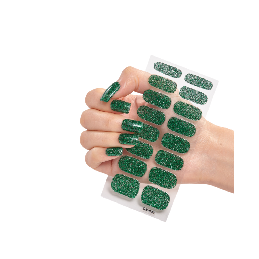 Pre-Cured Gel Nail Strips with Salon-Quality Shine, Self Adhesive Nail Polish Strips for Quick Manicure, Waterproof Long Lasting Nail Wraps with Shin