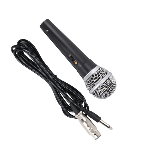 XLR Handheld Microphone with 3m Cable, Dynamic, 1/4 Inch Plug