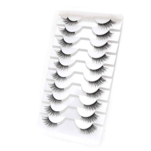 Ψεύτικες βλεφαρίδες φυσικής εμφάνισης, Fluffy3D Lashes Faux Mink Χειροποίητες Vegan, χωρίς