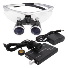 Lupas odontológicas com ampliação ajustável e imagem de alta definição, lupas binoculares cirúrgicas de 3,5x com lentes ópticas e luz LED na
