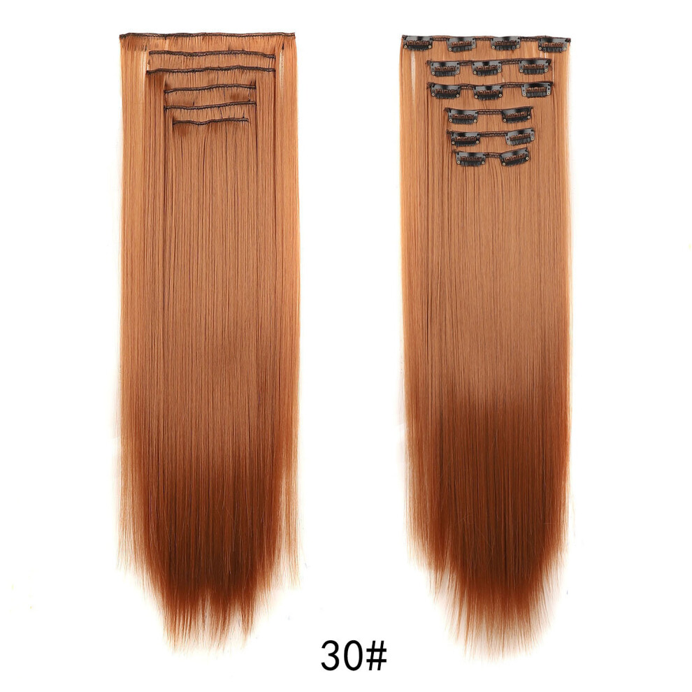 Natural Appearance Clip In Hair Extension, Synthetic Hairpieces with Instant Hair Transformation, Easy to DIY Heat Resistant Fiber Full Head Set for