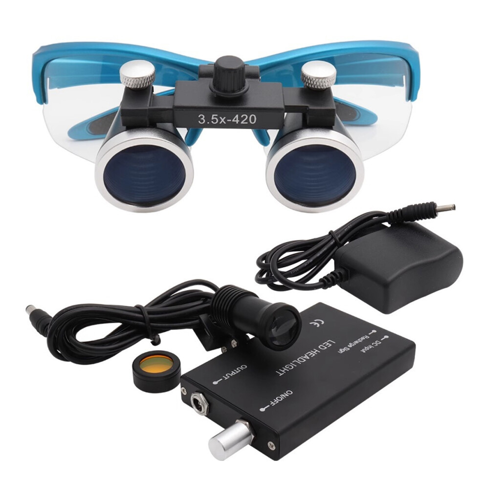 Light Led Headlamp Head Integrated Dental Loupes, Binocular Loupe Magnifier Glasses With 2.5X And 3.5X Magnification Options, Fine-Tune Pupillary Dis