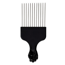 Ergonomisk hårspænde med håndtag til alsidig brug, kam i rustfrit stål til afro- og krøllet hår med unisex-design, kompakt og praktisk til