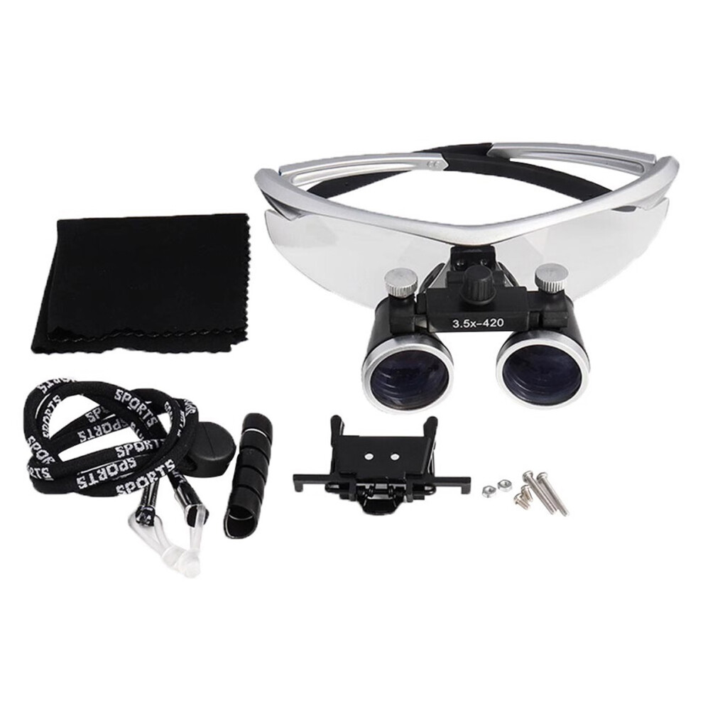 Light Led Headlamp Head Integrated Dental Loupes, Binocular Loupe Magnifier Glasses With 2.5X And 3.5X Magnification Options, Fine-Tune Pupillary Dis