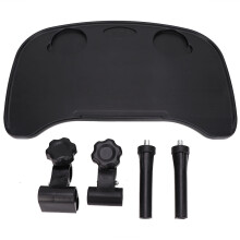 Suporte ajustável e portátil para mesa, com bandeja removível para cadeira de rodas, design durável em plástico ABS à prova de derramamento e