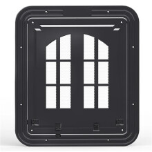 Large Dog Screen Door with Flap Self Closing Pet Door For Cats And Dogs 4 Entry Options Black Size L