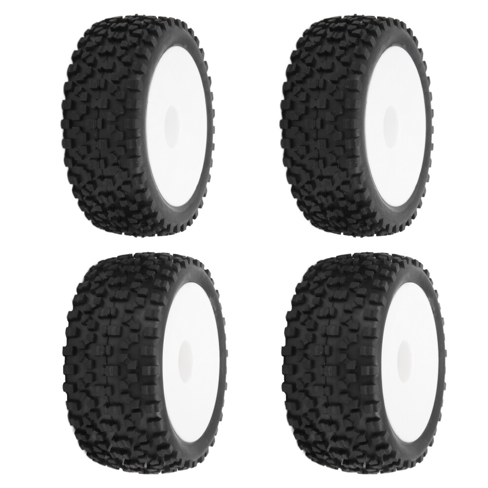 12Mm Hex Tires & Wheels For 1/10 Rc Off Road Car - 4Pcs Set White 7891377460893