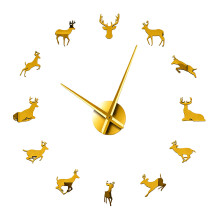 Rahmenlose DIY-Wanduhr, nicht tickender Wanduhr-Aufkleber,-Gold