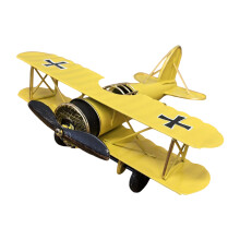 Metalleisen-Doppeldecker-Flugzeug-Modell-hängendes-L Gelb