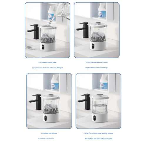 Intelligent Touch Control Tiny Washer Mobile Action ABS 1