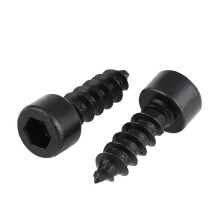 M5 x 30 Black Hex Socket Self Tapping Screws, Carbon Steel Cup Head Wood Screws, 20pcs Set