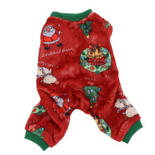 Pijama confortável para cães, roupa natalina para pets com design festivo, pijama quentinho em tecido macio, elástico, leve e respirável para as