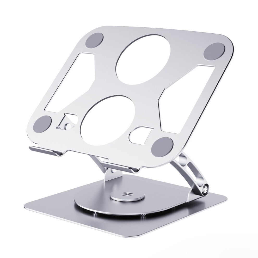 360 Degree Rotating Laptop Stand With Hollow Design For Heat Dissipation, Adjustable Height, Fits Up To 15.9Inch Laptops 9187378586174