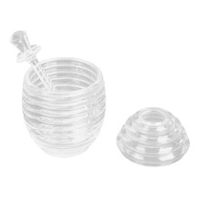 Durchsichtiger Acryl-Honiglöffelspender mit Deckel & Löffel, 265 ml Fassungsvermögen