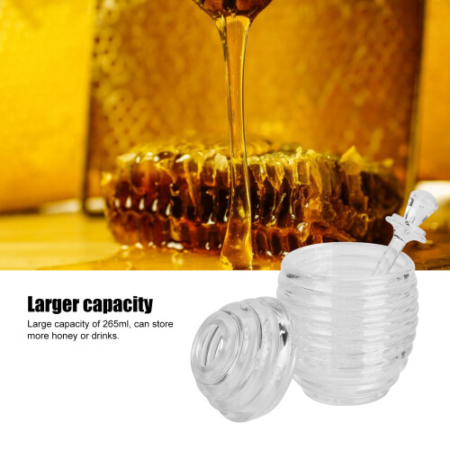 Dispenser per miele in acrilico trasparente 265 ml 8,7 x 8 cm 2
