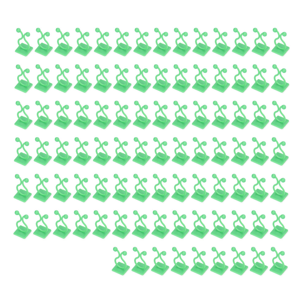 100Pcs Plant Wall Climbing Clips Self Adhesive Vines And Branch Fixing Green 4371377463375