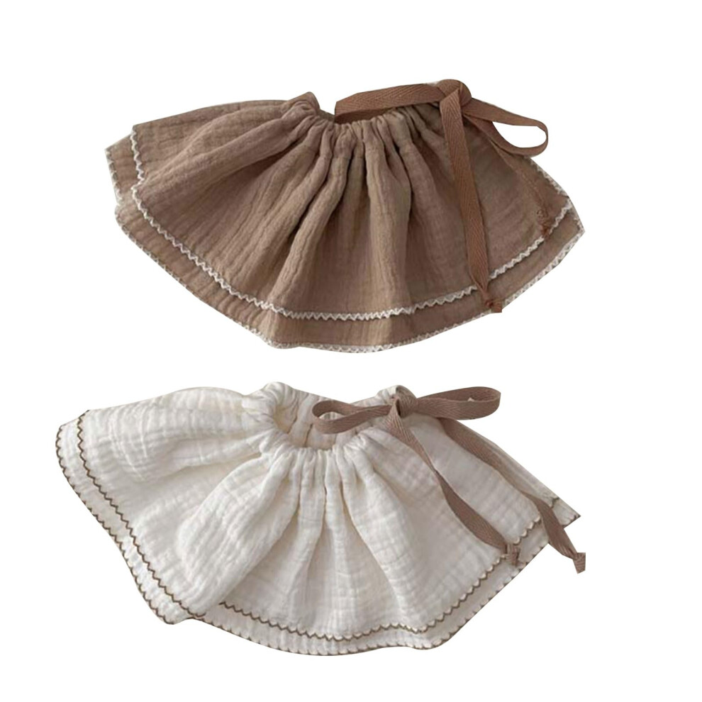 Baby Bibs 2Pcs Cotton Drooling Bibs for Newborns Adjustable Drawstring Teething Feeding Cloths Soft Absorbent Towel