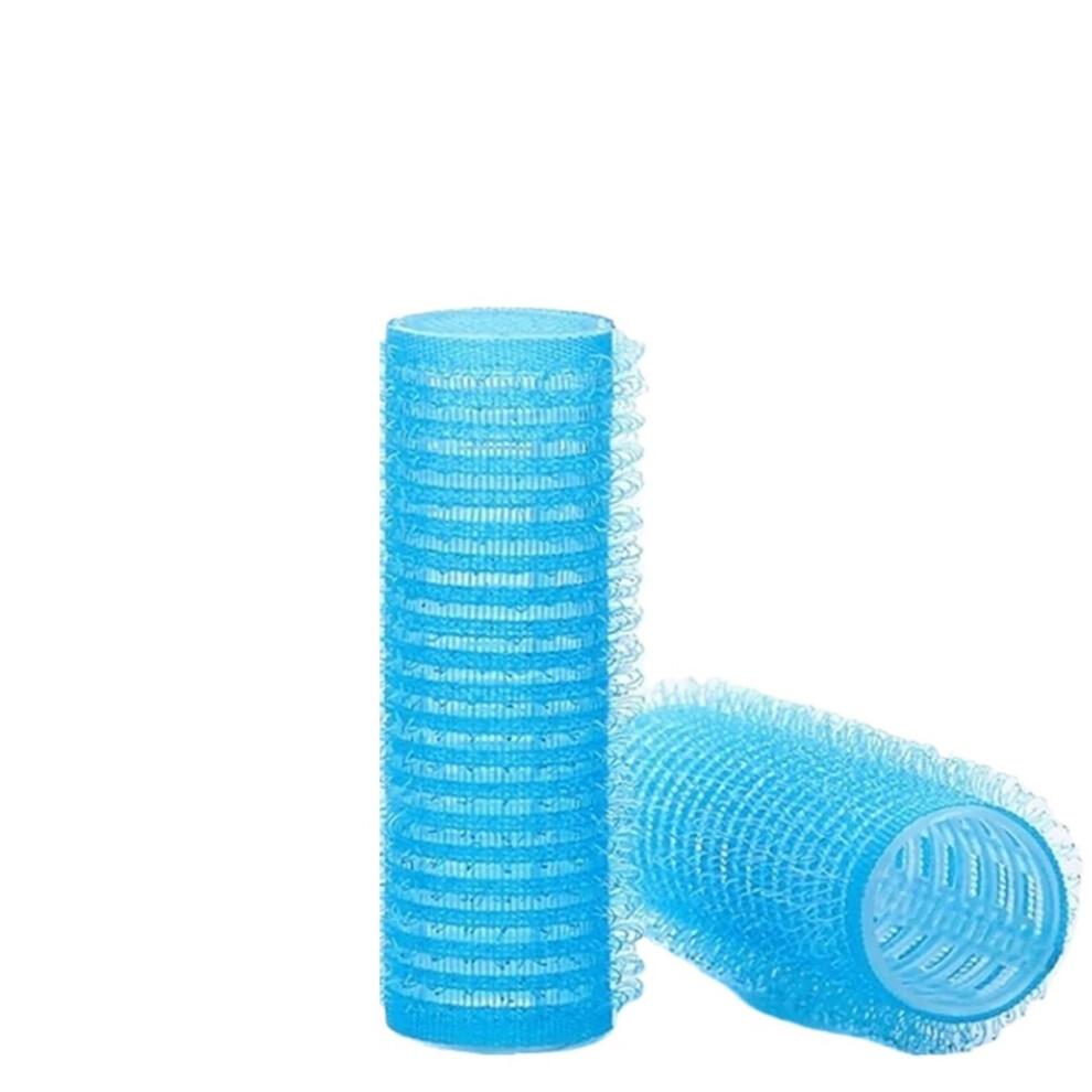 6pcs Self Grip Heatless Hair Rollers No Heat Curlers for Volume and All Hair Types Blue 2.5cm