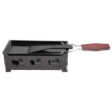 Raclette Grill Cheese Melting Pan with NonStick Coating and HeatResistant Wooden Handle