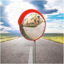 Convex Safety Mirror 75CM WideAngle Outdoor Traffic Security Mirror for Driveway with Adjustable Bracket