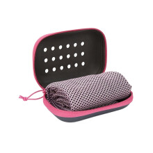 Sports Towel Fiber Cooling With Silicone Sleeve Compressed Quick Dry Sweat Absorption Pink