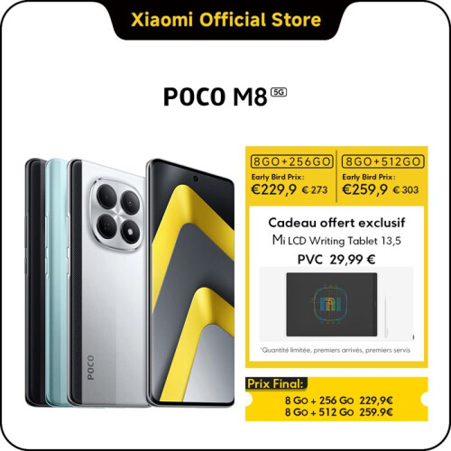 Xiaomi POCO M8 5G Vert 8 GO + 512 GO Snapdragon 6 Gen 3