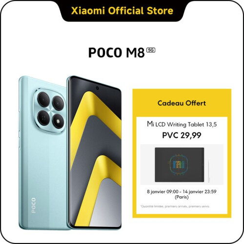 Xiaomi POCO M8 5G Vert 8 GO + 512 GO Snapdragon 6 Gen 3 1