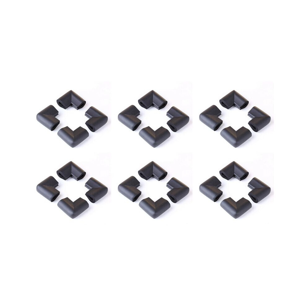 24Pcs Bumper Corner Protectors By Table Baby Safety Black