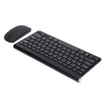 Wireless 2.4G Ultraslim Keyboard & Mouse Combo, Portable, Ergonomic, Black