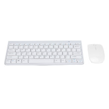 Wireless 2.4G Ultraslim Portable Ergonomic Keyboard & Mouse Combo Silver