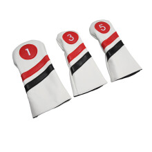 Set completo di copricapi per mazze da golf in PU bianco, peso 260g, protezione per club