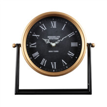 Tabletop Clock Pendulum Clock Metal Table Clock Retro European Style Living Room Bedroom Decorative Clock