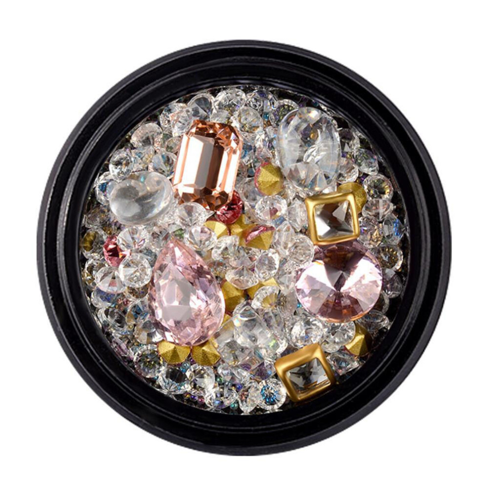 Multi Shaped Sized Colorful Nail Beads Sparkle Nail Art Rhinestones Diamonds Crystals Butterfly Beads Artificial Pearls Nail Studs Gems Metal Hollow