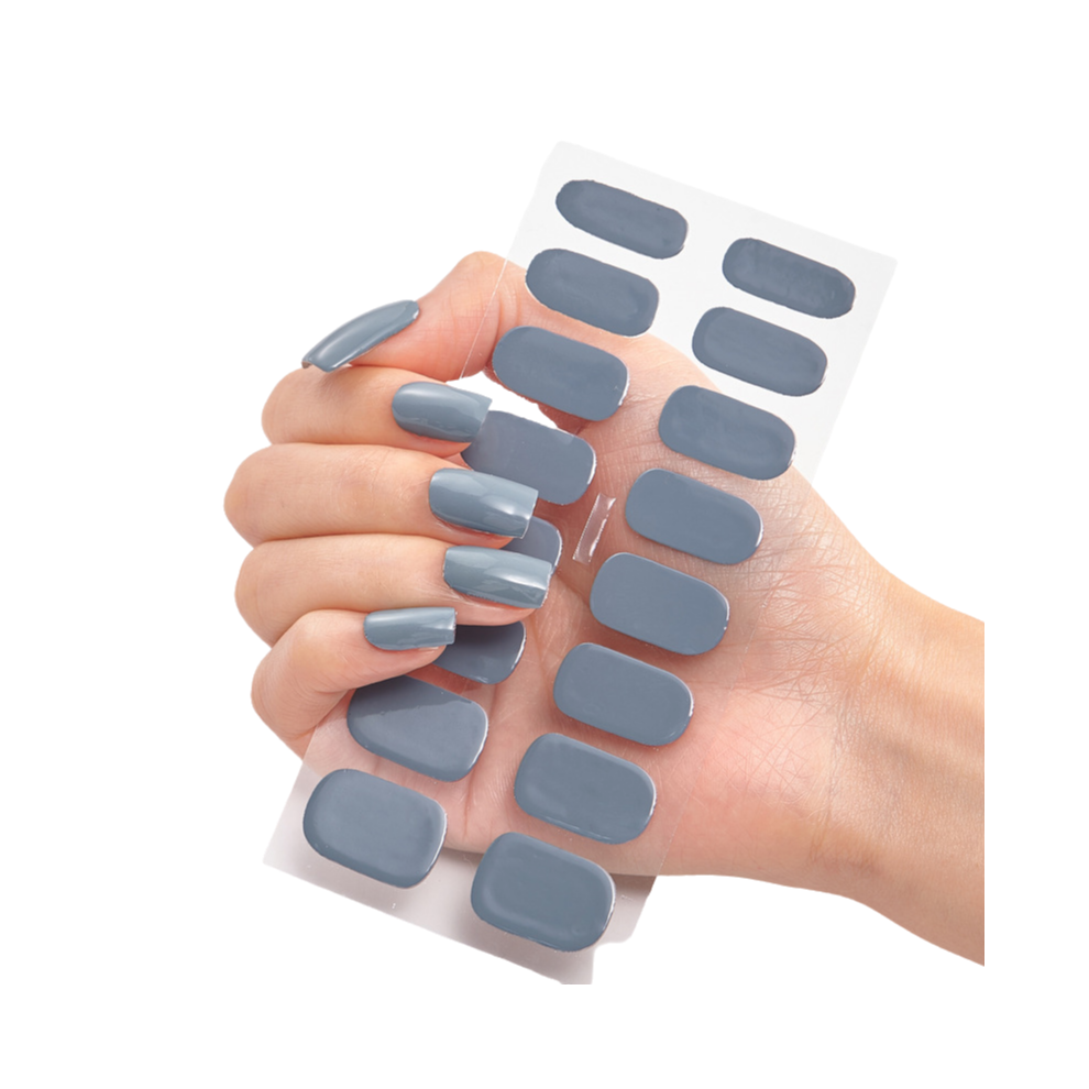 Pre-Cured Gel Nail Strips with Salon-Quality Shine, Self Adhesive Nail Polish Strips for Quick Manicure, Waterproof Long Lasting Nail Wraps with Shin