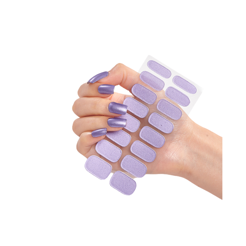 Pre-Cured Gel Nail Strips with Salon-Quality Shine, Self Adhesive Nail Polish Strips for Quick Manicure, Waterproof Long Lasting Nail Wraps with Shin