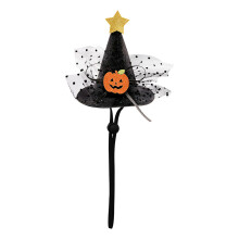 Pet Dogs Halloween Witch Hat Cat Party Hat Lace Wizard Hat-2
