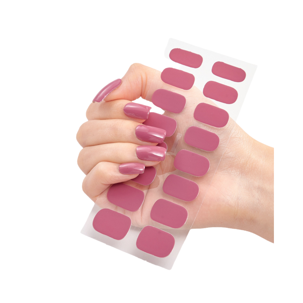 Pre-Cured Gel Nail Strips with Salon-Quality Shine, Self Adhesive Nail Polish Strips for Quick Manicure, Waterproof Long Lasting Nail Wraps with Shin