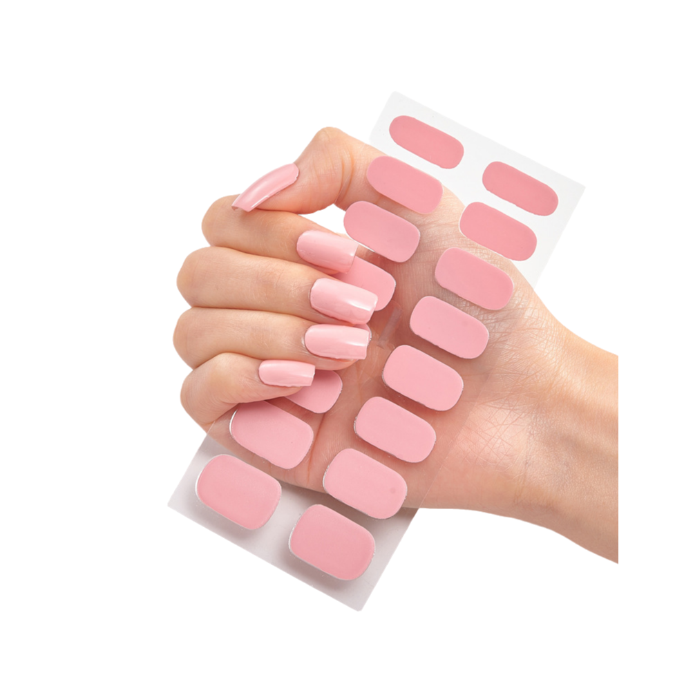 Pre-Cured Gel Nail Strips with Salon-Quality Shine, Self Adhesive Nail Polish Strips for Quick Manicure, Waterproof Long Lasting Nail Wraps with Shin