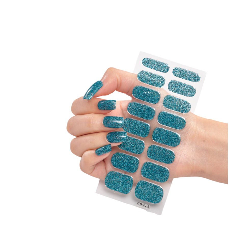 Pre-Cured Gel Nail Strips with Salon-Quality Shine, Self Adhesive Nail Polish Strips for Quick Manicure, Waterproof Long Lasting Nail Wraps with Shin