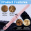 Rotating Styling Tool with LCD Display, 360 Rotating Design and Adjustable Temp, Ceramic Technology for Smooth Results, Automatic Rotation Hair Curl 3