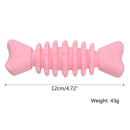 Pet Chew Toy Soft Teething Bone Dog Teeth Clean TPR Fishbones 2