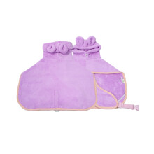 Coral Fleece Pet Bath Robe for Dogs Keep Pet Warm and-Purple M