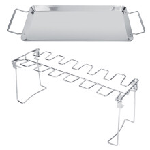 Grelha de aço inoxidável para frango, equipamento para churrasco ao ar livre, grelha de assar fácil de limpar para uma eficiência de cozimento